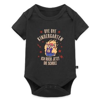 Bye Kindergarten - Jetzt Schule - Baby Premium Kurzarmbody - Schwarz - Vorne