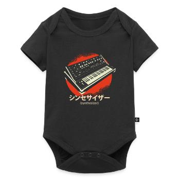 Synthesizer Techno Instrument Japanisch - Baby Premium Kurzarmbody - Schwarz - Vorne