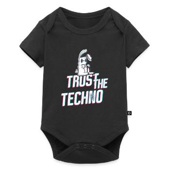Trust the Techno Bunny - Baby Premium Kurzarmbody - Schwarz - Vorne