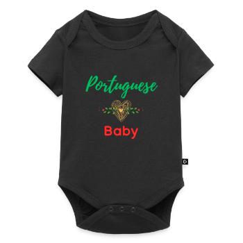 Portugiesisches Baby - Baby Premium Kurzarmbody - Schwarz - Vorne