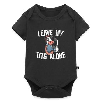 Lass die Kuh in Ruhe - No Milk - Baby Premium Kurzarmbody - Schwarz - Vorne