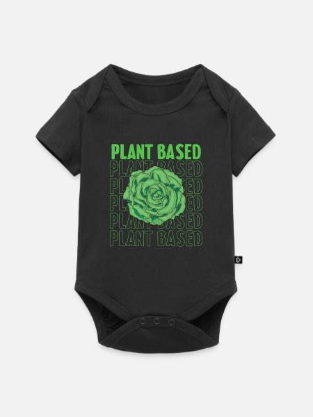 Plant Based - Auf pflanzlicher Basis - Baby Premium Kurzarmbody - Schwarz