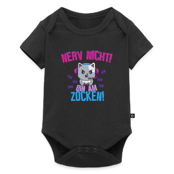 Nerv nicht! Bin am zocken! - Baby Premium Kurzarmbody - Schwarz - Vorne