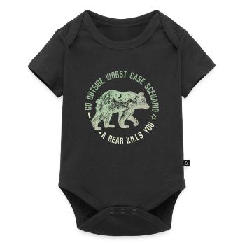 Geh raus in die Natur Szenario - Baby Premium Kurzarmbody - Schwarz - Vorne