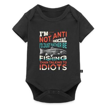 I'd Rather Be Fishing - Baby Premium short-sleeve bodysuit - black - Front