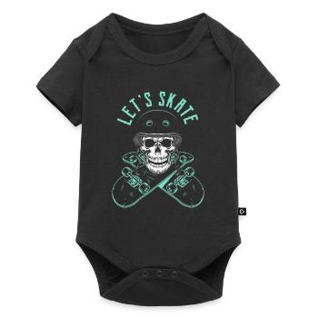 Lets Skate - Skateboard Skull - Baby Premium Kurzarmbody - Schwarz - Vorne