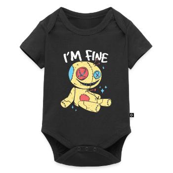 Mir gehts gut - I´m fine - Baby Premium Kurzarmbody - Schwarz - Vorne