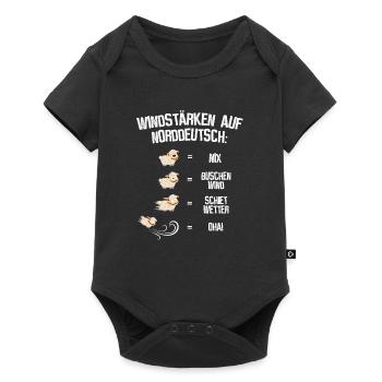 Windstärken auf Norddeutsch - Baby Premium Kurzarmbody - Schwarz - Vorne