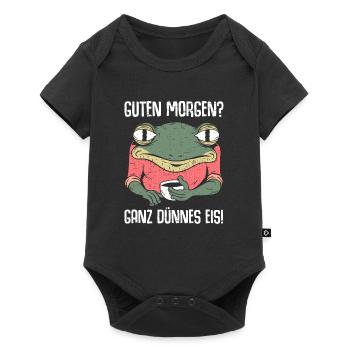 Guten Morgen? Ganz dünnes Eis - Baby Premium Kurzarmbody - Schwarz - Vorne