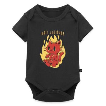 Hail Lucipurr - Lustiger Katzen Teufel - Baby Premium Kurzarmbody - Schwarz - Vorne