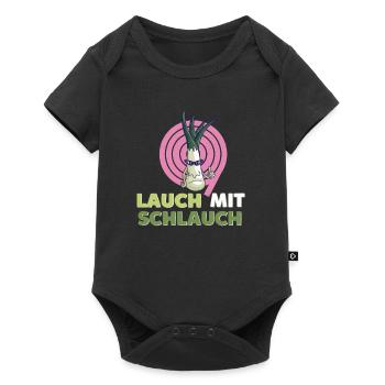Lauch mit Schlauch - Witziger Spruch - Baby Premium Kurzarmbody - Schwarz - Vorne