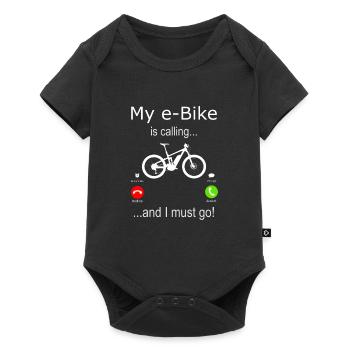 My e-Bike is Calling and I must Go - Baby Premium short-sleeve bodysuit - black - Front