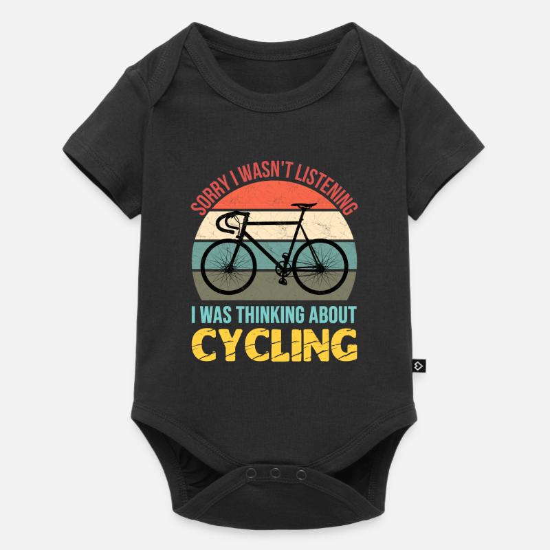 Désolé de ne pas écouter, je pensais faire du vélo - Body à manches courtes Premium Bébé - noir