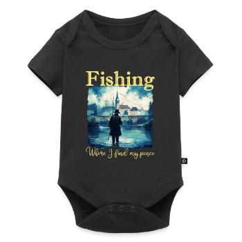 Fishing: Where I find my peace - Baby Premium short-sleeve bodysuit - black - Front