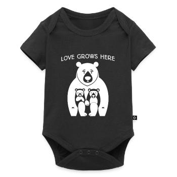 Hier wächst die Liebe - Bärenfamilie - Baby Premium Kurzarmbody - Schwarz - Vorne