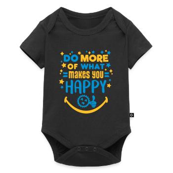 Make Happy (lettrage, étoiles) - Body à manches courtes Premium Bébé - noir - Devant