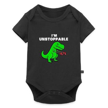 JE SUIS dinosaure UNSTOPPABLE T-Rex Tyrannosaurus - Body à manches courtes Premium Bébé - noir - Devant