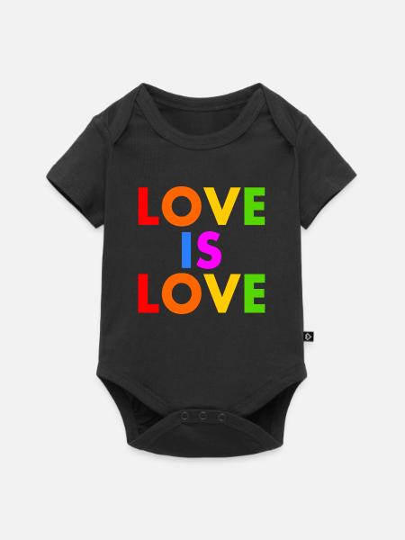 Love is love - Baby Premium Kurzarmbody - Schwarz