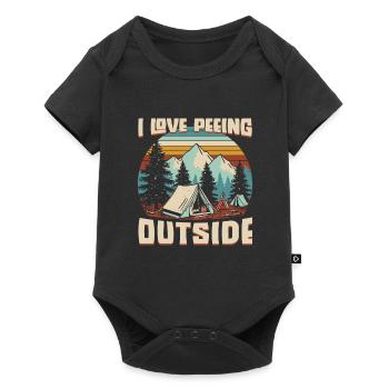 I love outdoors doing camping nature mountains - Baby Premium short-sleeve bodysuit - black - Front