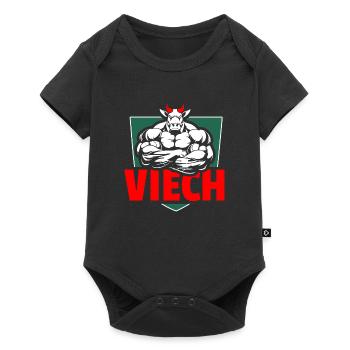 VIECH - KRAFTSPORT - ÖSTERREICH - GESCHENK - Baby Premium Kurzarmbody - Schwarz - Vorne