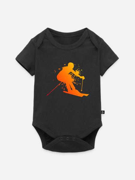 Wintersport Damen Stunt Ski Herren Ski Skifahrer - Premium kortærmet baby-body  - sort