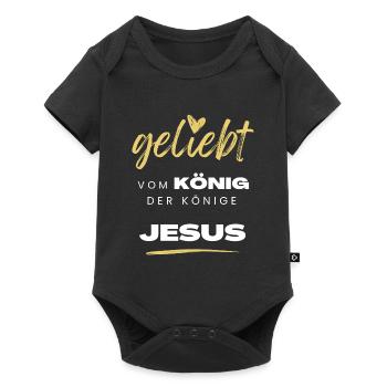 Geliebt vom König der Könige Jesus - Baby Premium Kurzarmbody - Schwarz - Vorne