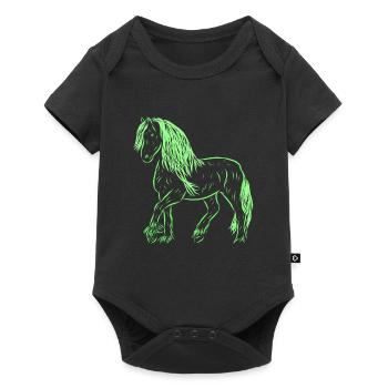 Pferd - Baby Premium Kurzarmbody - Schwarz - Vorne