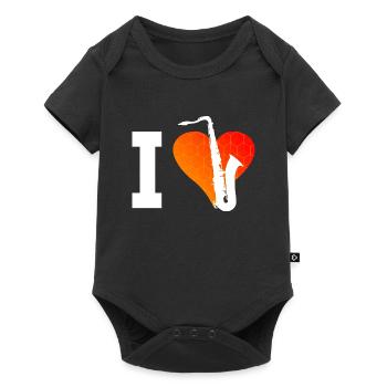 Saxophoniste Femmes Hommes Saxophone Saxophone Saxophone Saxophone - Body à manches courtes Premium Bébé - noir - Devant