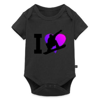 Snowboarder femmes sports d'hiver hommes snowboard - Body à manches courtes Premium Bébé - noir - Devant