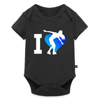 Roller Skate Women's Roller Skating Roller Skates - Baby Premium short-sleeve bodysuit - black - Front