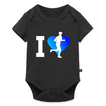Jogging Hommes Course Marathon Femmes - Body à manches courtes Premium Bébé - noir - Devant