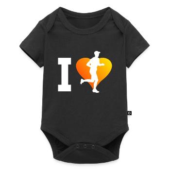 Marathonläufer Marathonlaufen Laufen Cross Country - Baby Premium Kurzarmbody - Schwarz - Vorne