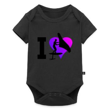 hydroptère foilwing hommes wingfoil wingsurfing - Body à manches courtes Premium Bébé - noir - Devant