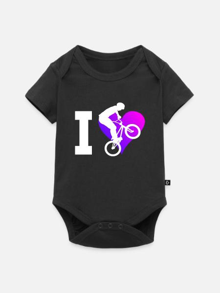 bmx jungen Herren bmx Damen Bike Radfahren - Premium kortærmet baby-body  - sort
