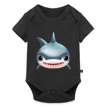 Requin mignon - Body à manches courtes Premium Bébé - noir - Devant