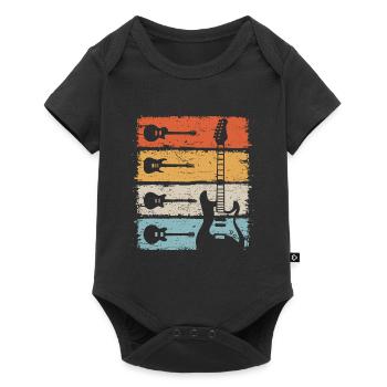 Guitar Retro Electric Guitar Guitarist - Baby Premium short-sleeve bodysuit - black - Front