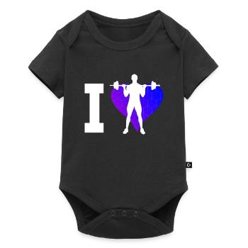 Weightlifting Strength Training Men Endurance Training - Baby Premium short-sleeve bodysuit - black - Front