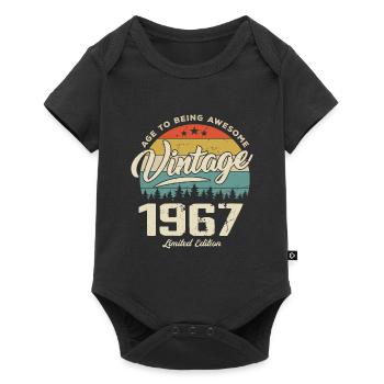 Vintage 1967 Cadeau Anniversaire Style Rétro 1967 - Body à manches courtes Premium Bébé - noir - Devant