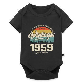 Vintage 1959 Cadeau Anniversaire Style Rétro 1959 - Body à manches courtes Premium Bébé - noir - Devant