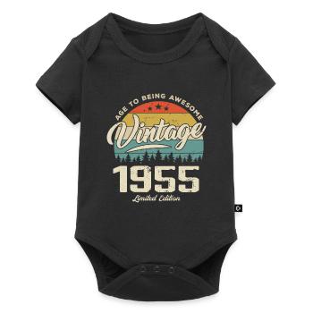 Vintage 1955 Retro Style Anniversary Gift 1955 - Baby Premium short-sleeve bodysuit - black - Front
