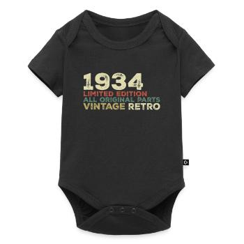 1934 né cadeau d’anniversaire vintage 1934 Retro - Body à manches courtes Premium Bébé - noir - Devant