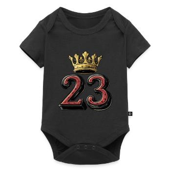 23 Zahl Krone - Baby Premium Kurzarmbody - Schwarz - Vorne