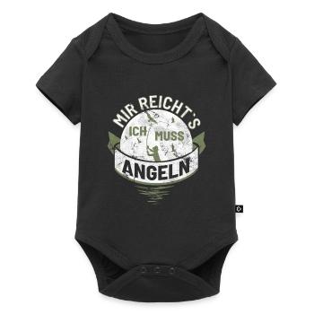 Mir reichts ich muss Angeln Angler Angel Sprüche - Baby Premium Kurzarmbody - Schwarz - Vorne