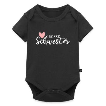 Grosse Schwester - Big sister - Schwestern Mädchen - Baby Premium Kurzarmbody - Schwarz - Vorne