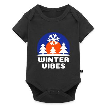 Ambiance hivernale (soleil, voûte céleste, flocon de neige) - Body à manches courtes Premium Bébé - noir - Devant