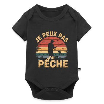 Je peux pas j ai Pêche - Body à manches courtes Premium Bébé - noir - Devant