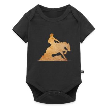 Sliding Stop Westernreiten Reining Geschenk - Baby Premium Kurzarmbody - Schwarz - Vorne
