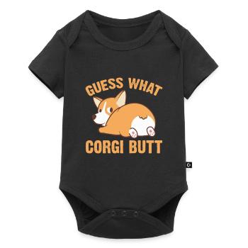 Devinez ce que Corgi Butt Funny Corgi Dog T Shirt - Body à manches courtes Premium Bébé - noir - Devant