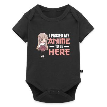 I Paused My Anime To Be Here Anime Kawaii Girl - Body à manches courtes Premium Bébé - noir - Devant