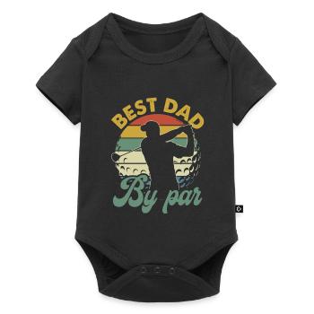 Best Dad By Par Vintage Retro - Baby Premium Kurzarmbody - Schwarz - Vorne